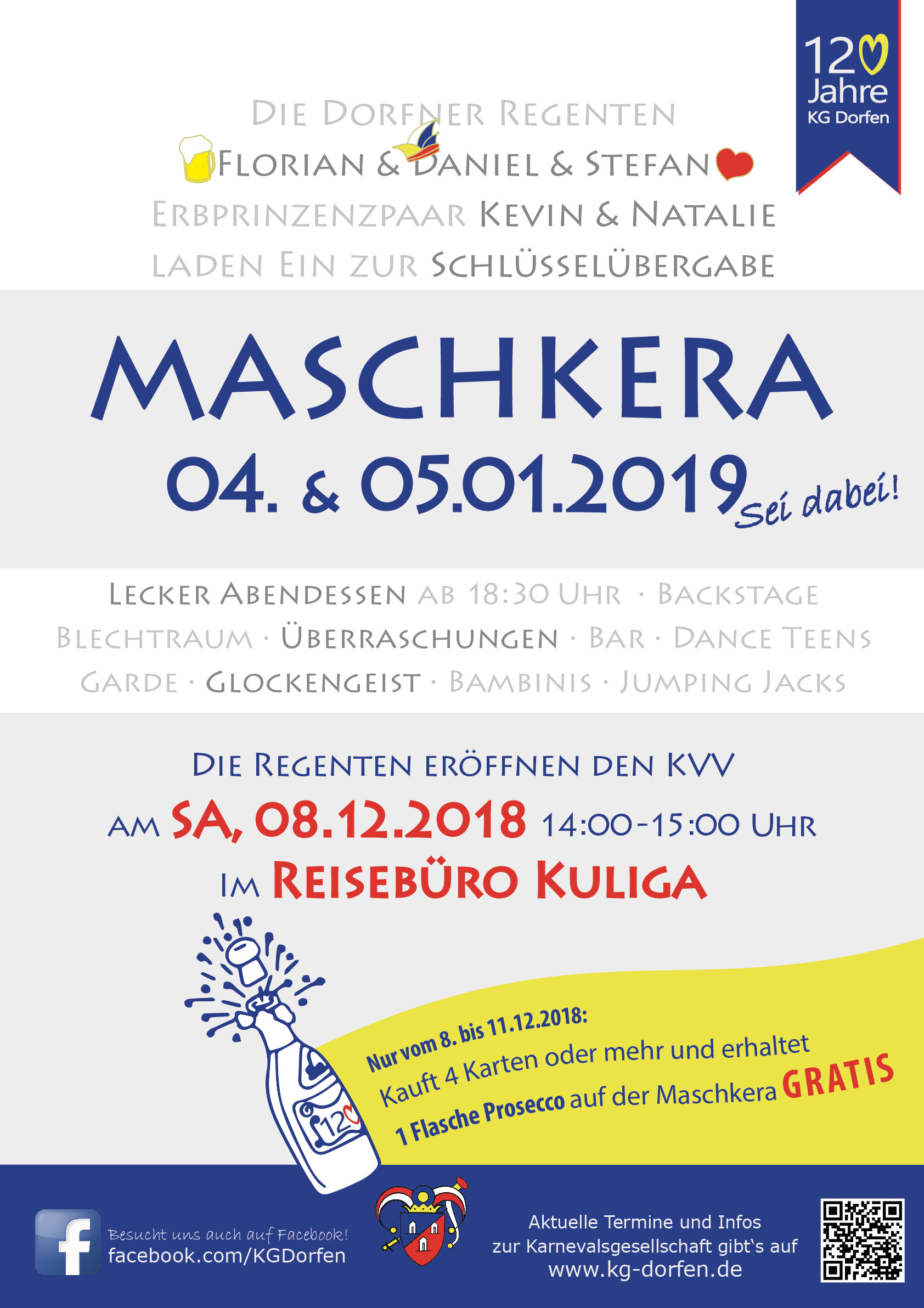 Maschkera 2019 - VVK-Plakat Maschkera 2019 - Vorverkauf startet ab 8.12.2018